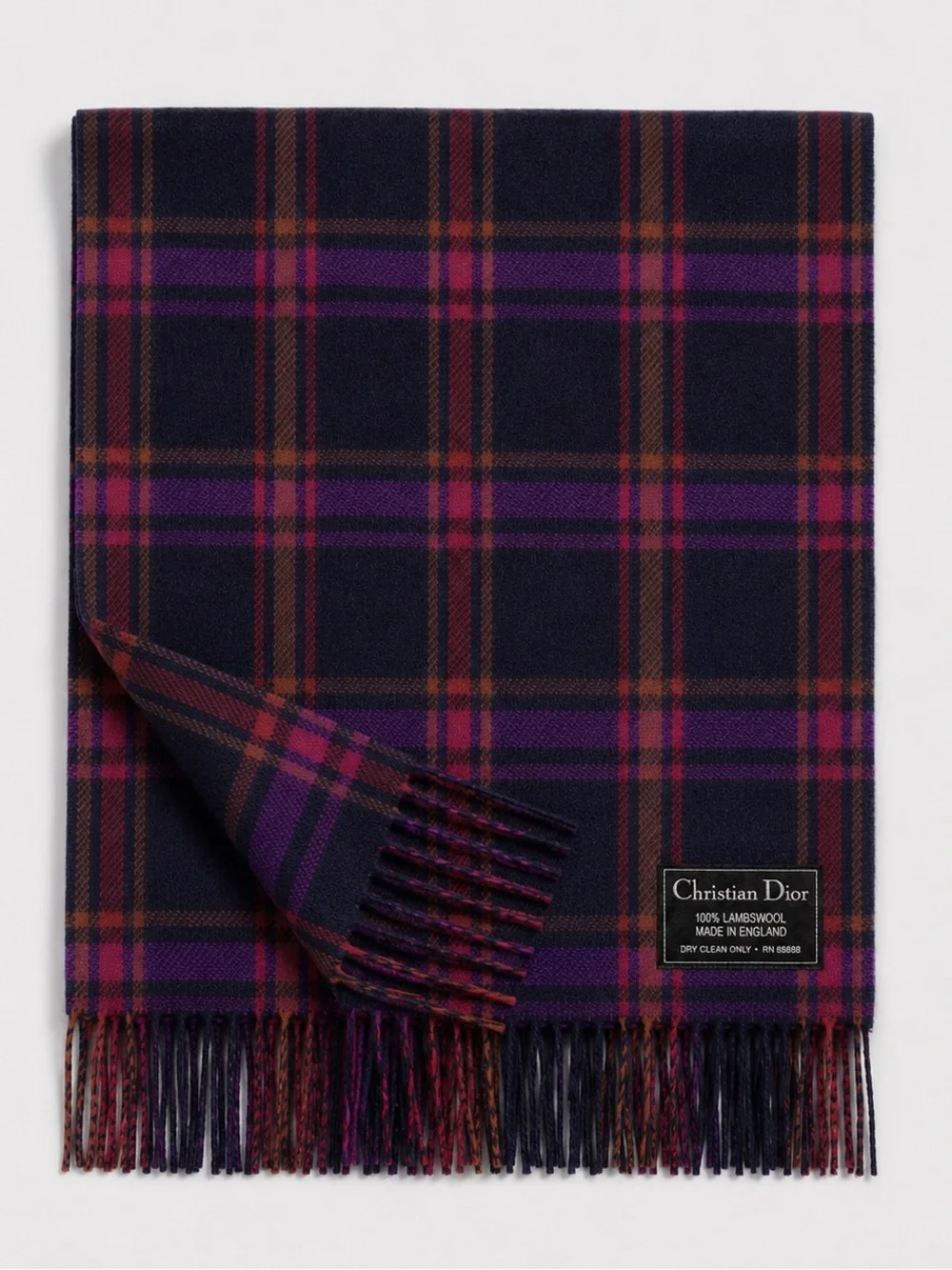 Dior lambswool plaid scarf